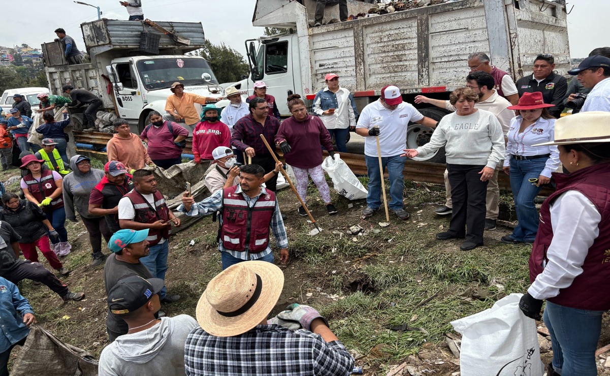 La gobernadora Delfina Gómez Álvarez encabezó la jornada del programa Limpiemos Nuestro Edomex en Naucalpan. Foto: Arturo Contreras / El Universal Estado de México