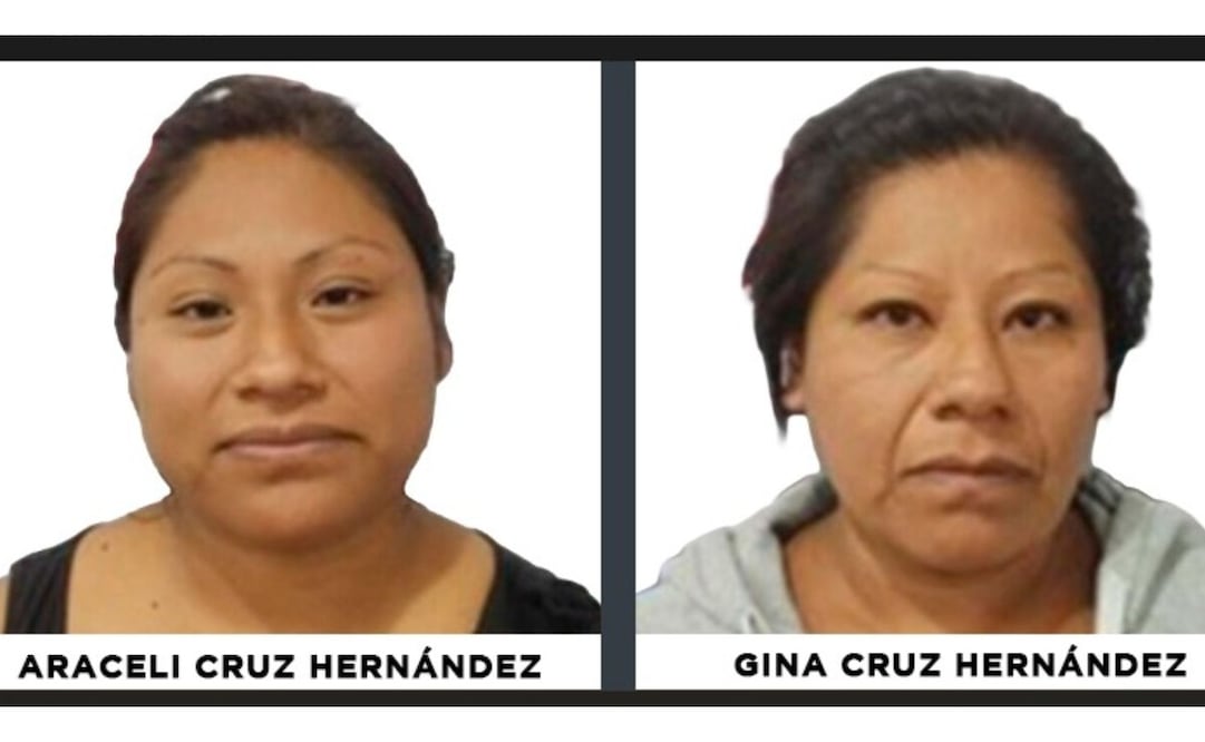 Gina Cruz Hernández y Araceli Cruz Hernández fueron sentenciadas a 25 años de prisión por homicidio calificado. Foto especial