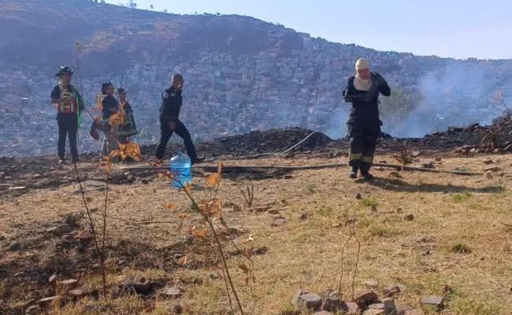 La vegetación seca y el viento complican las labores de control en las zonas forestales del Estado de México. Foto Especial