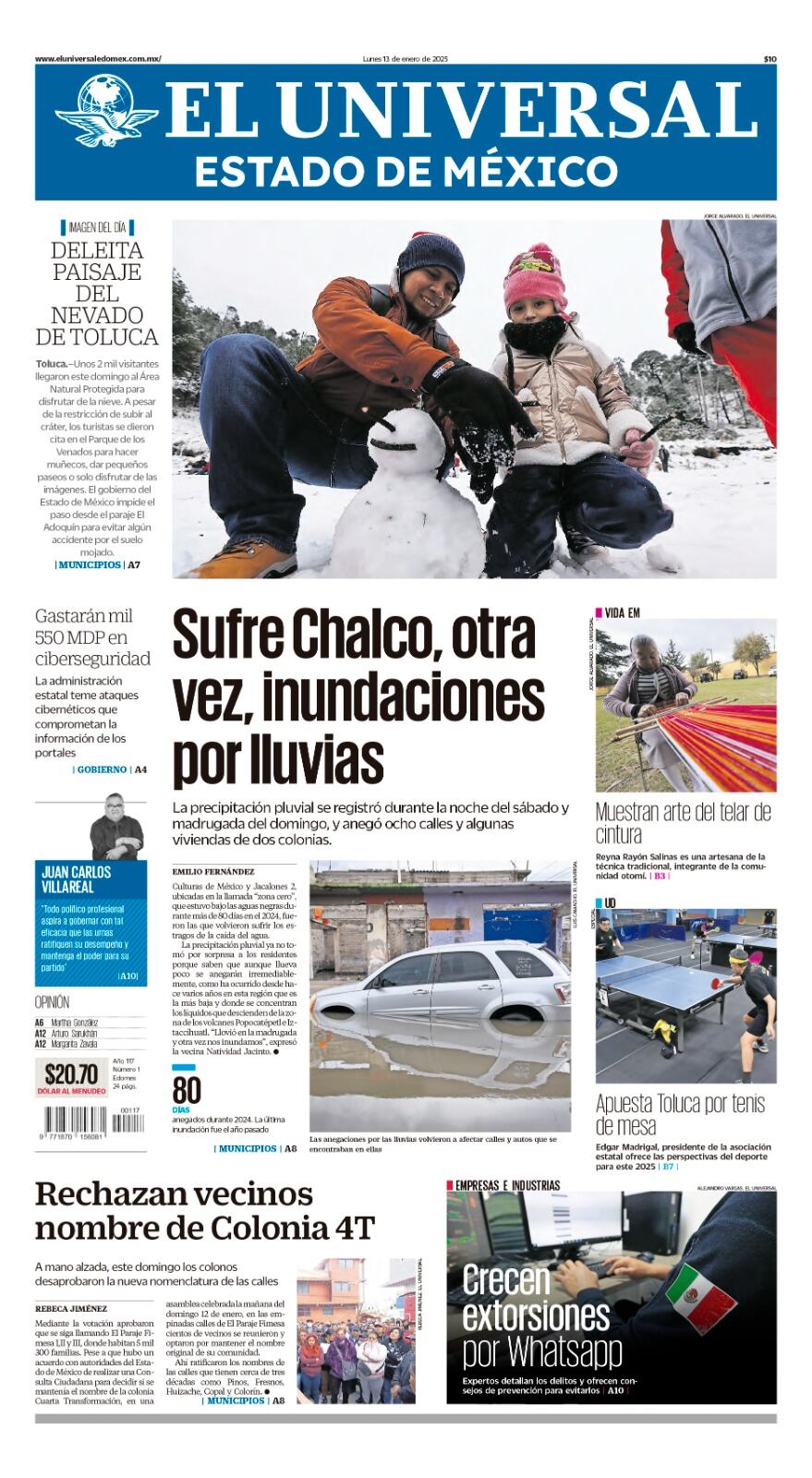 Portada Edomex 13 de enero de 2025