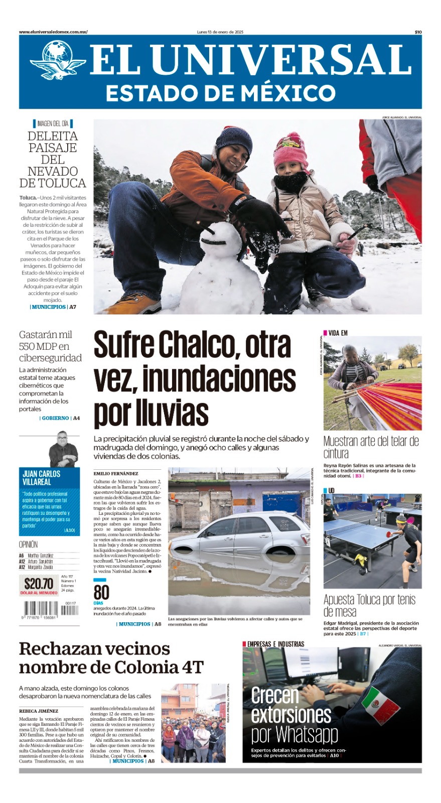 Portada Edomex 13 de enero de 2025