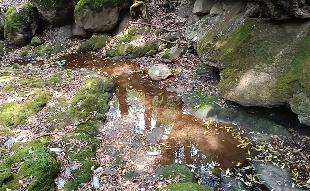 Residuos de combustible son visibles en las canaletas y manantiales que abastecen a la comunidad de Magdalena Chichicaspa. Foto Gisela González / El Universal