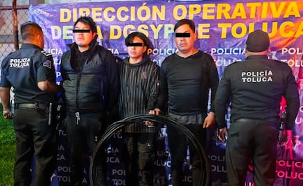Detienen a tres hombres por presunto robo de cable del Tren Interurbano