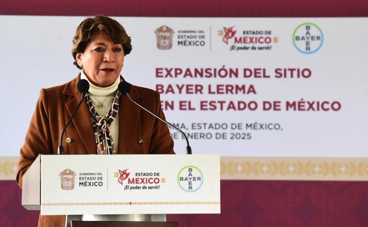Delfina Gómez Álvarez anunció una inversión por mil 100 millones de pesos con la empresa Bayer México. Foto: Especial