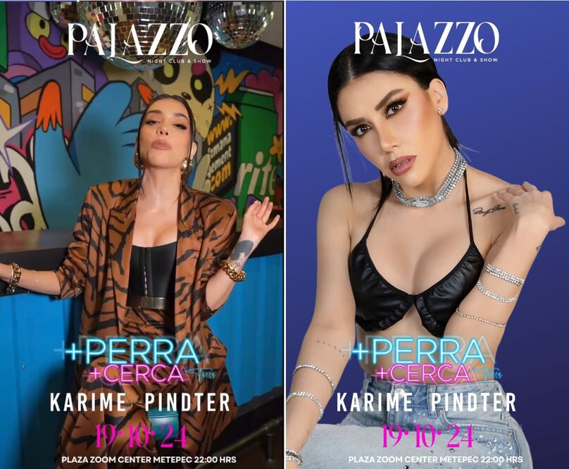Karime Pindter es la invitada en Palazzo Metepec como parte de la gira "Más perra más cerca tour". Foto Especial