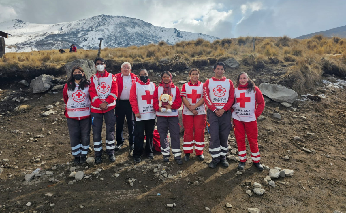 Operativo de la Cruz Roja en el Nevado de Toluca durante el fin de semana. Foto: Especial