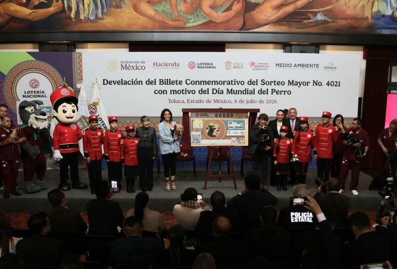 Presentan billete de la Lotería Nacional dedicado al Día Mundial del Perro en Toluca