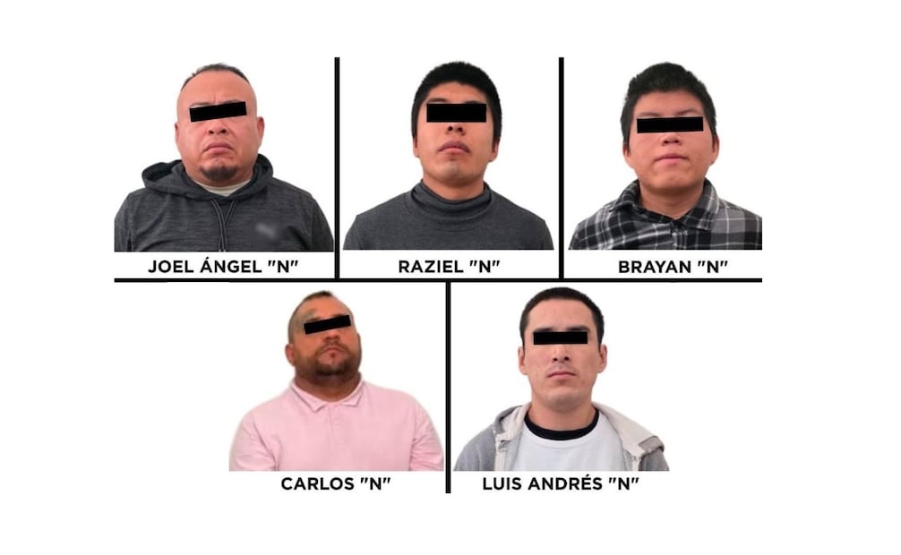 Los cinco detenidos ya se encuentran a disposición de un juez, enfrentando posibles penas de hasta 70 años de prisión. Foto Especial