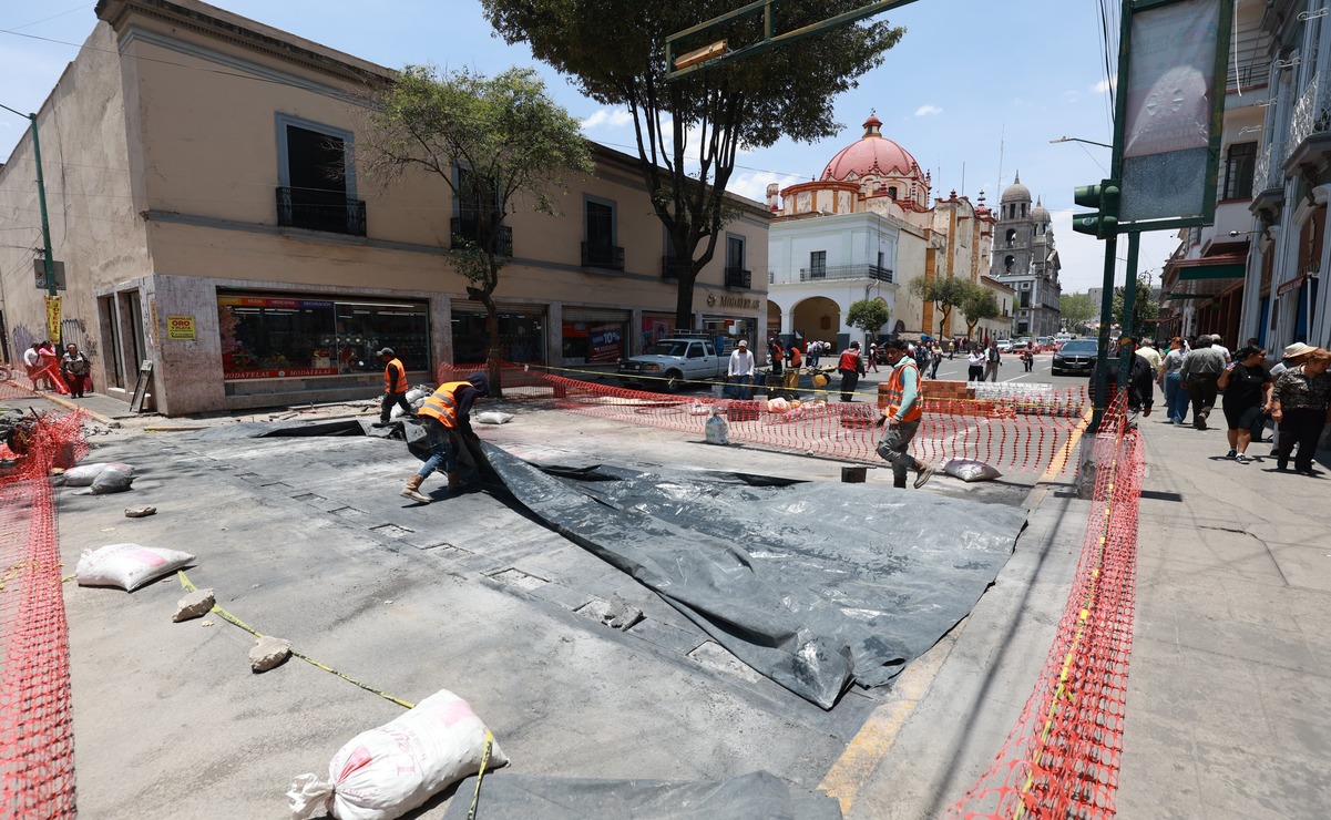 Una vez terminadas las obras en el primer cuadro del municipio, se trasladarán a la zona norte / Foto: Alejandro Vargas