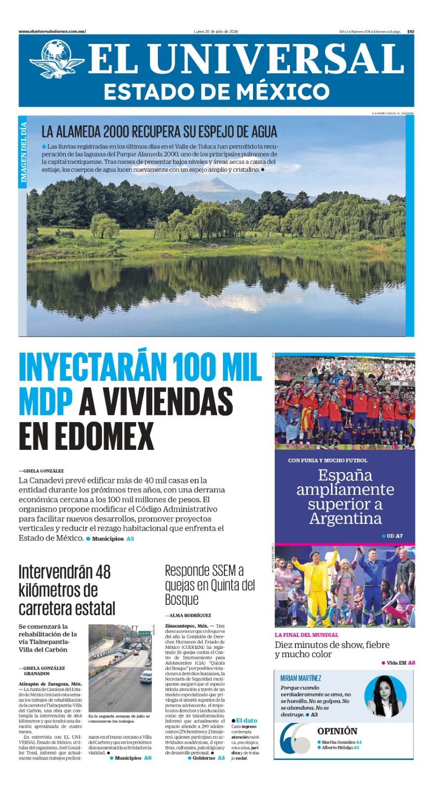Portada 20 de julio de 2026