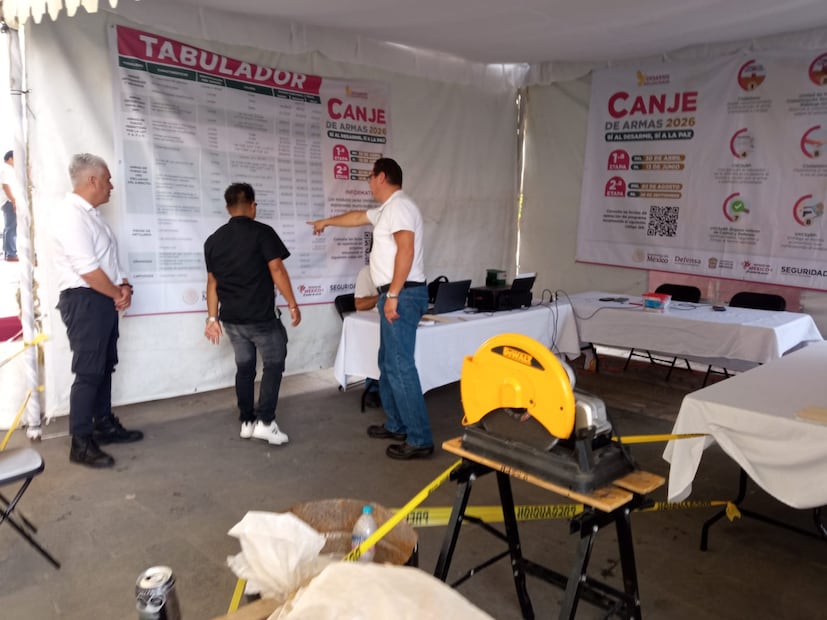 La Secretaría de Seguridad estatal (SSEM) informó que se logró el retiro de circulación de 44 armas, 97 granadas y mil 819 cartuchos de diversos calibres. Foto: especial