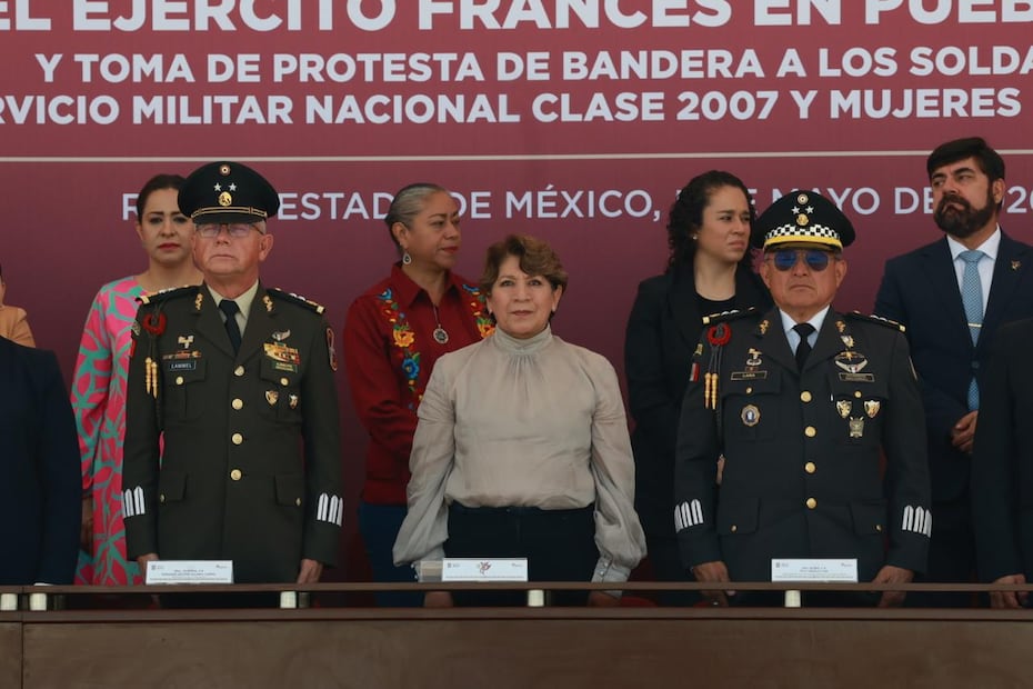 La Gobernadora Delfina Gómez se enlazó con el evento que encabezó la presidenta Claudia Sheinbaum en el estado de Puebla. Foto. Alejandro Vargas. El Universal