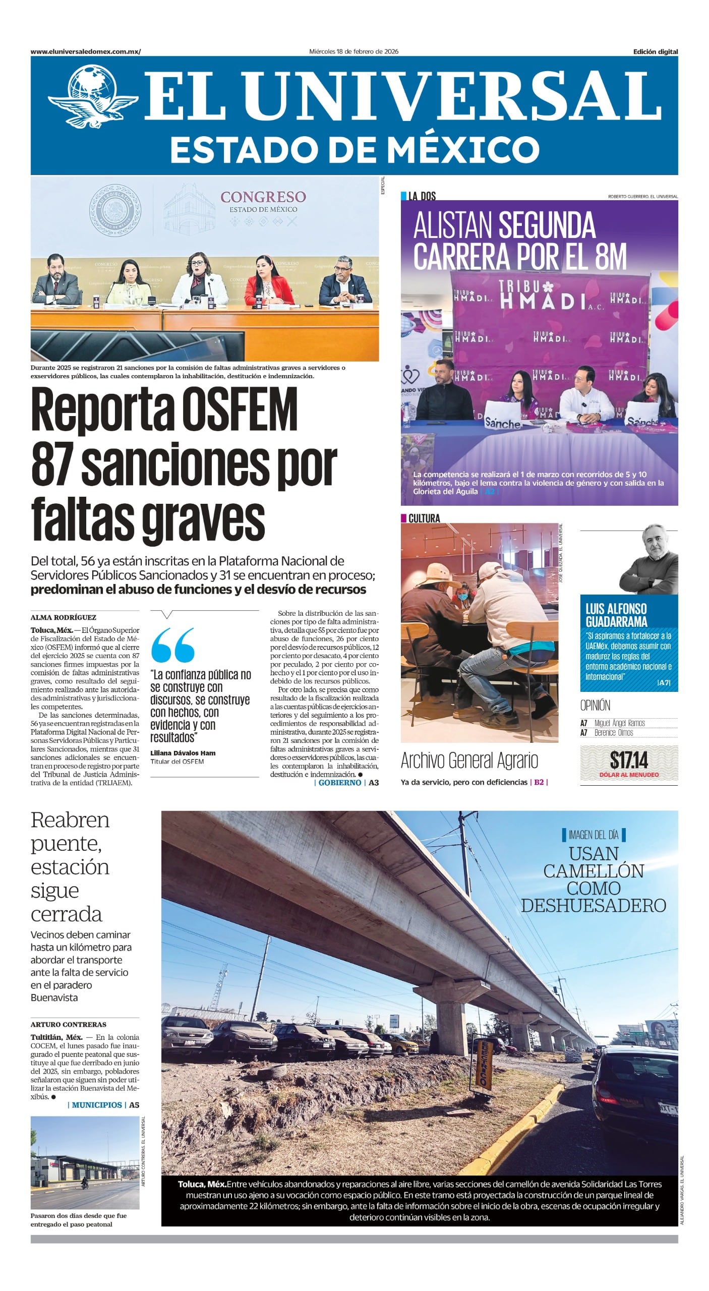 Portada 18 de febrero de 2026