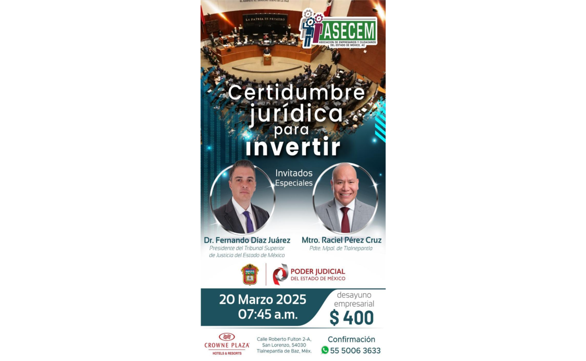 El presidente del Poder Judicial cancelaría su asistencia a este encuentro, igual que el alcalde de Tlalnepantla. Foto: Especial