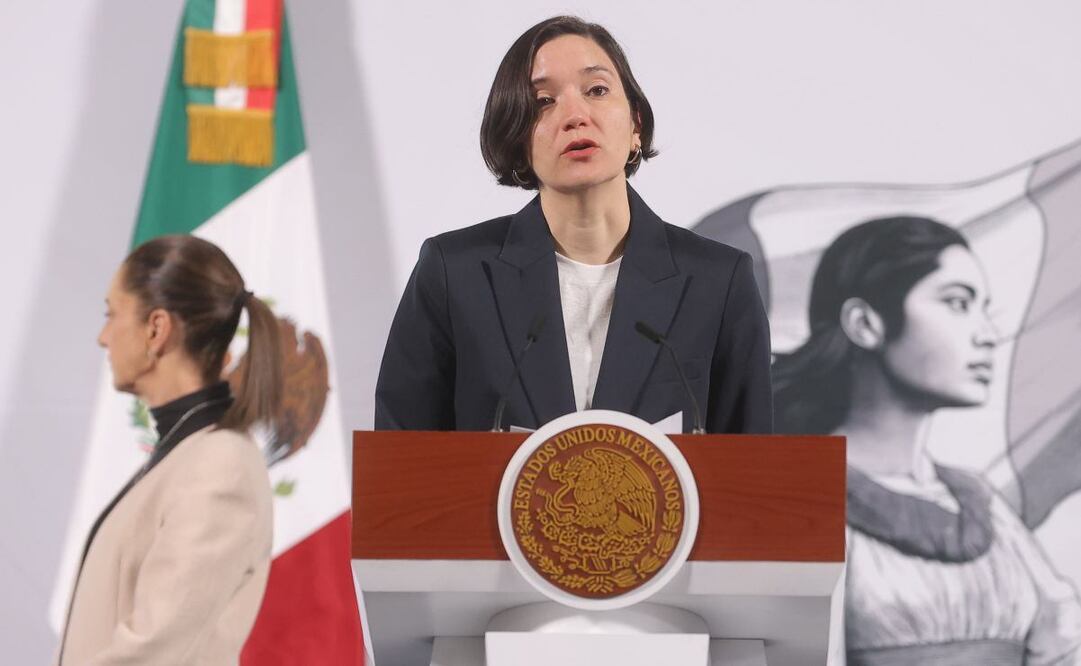 Durante la conferencia matutina, Sheinbaum y Marcela Figueroa presentaron un reporte sobre la incidencia delictiva en Edomex. Foto: Gabriel Pano / EL UNIVERSAL
