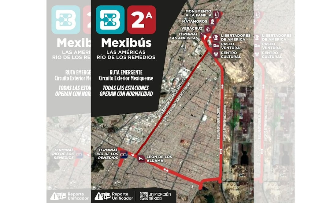 El Mexibús se incorpora al Circuito Exterior Mexiquense para rodear la zona del siniestro y garantizar la movilidad. Foto Especial