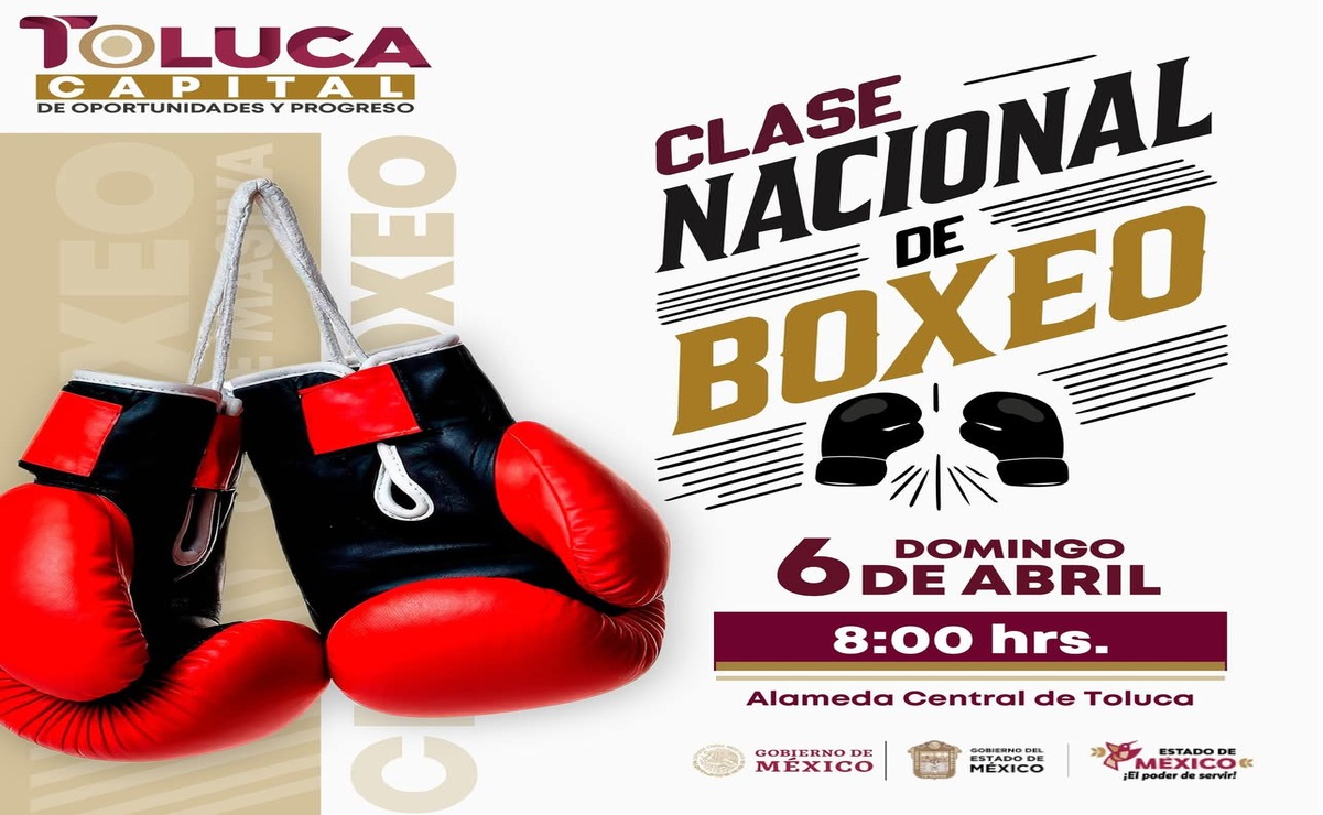 La capital mexiquense se suma a la Mega Clase Nacional de Boxeo que se realizará este domingo 6 de abril. Foto: Especial
