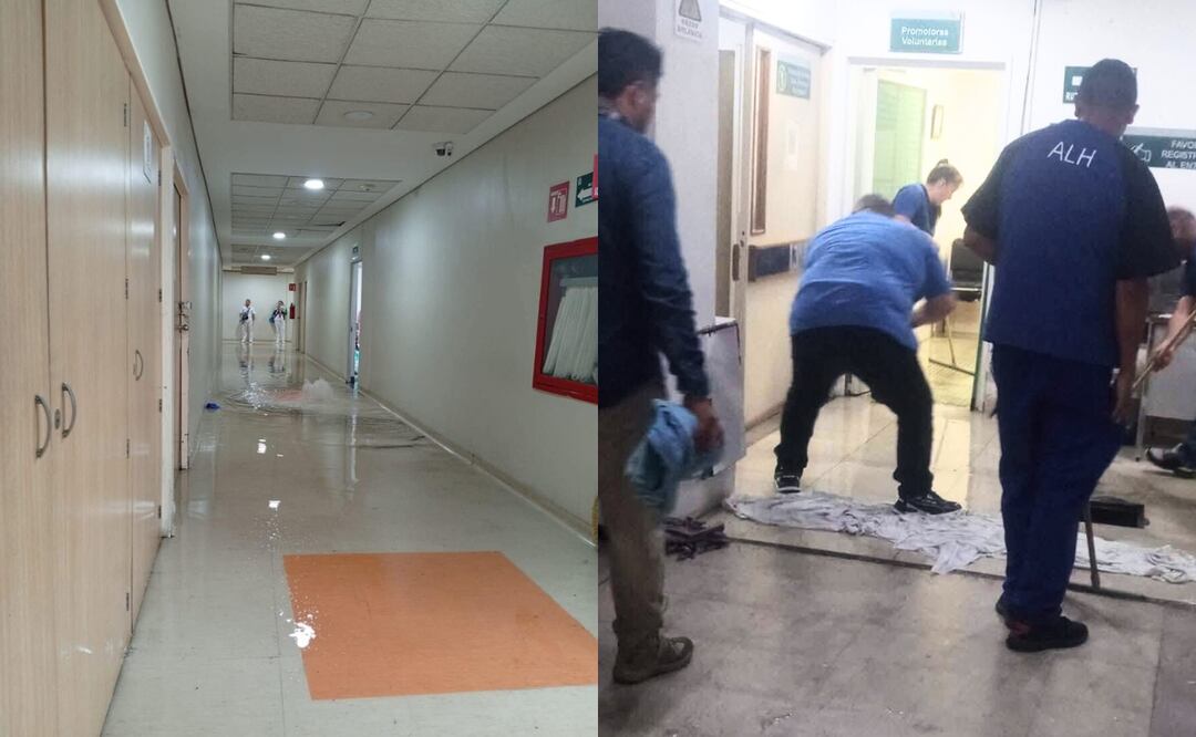 ¡Lluvias extremas! Así enfrentó el personal del IMSS la inundación en la Clínica 60 de Tlalnepantla, demostrando su compromiso al mantener la atención médica. Foto: Especial