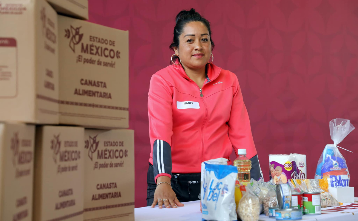 Mujeres del Edomex pueden acceder a una despensa gratuita a través del programa Alimentación para el Bienestar. Foto: Especial