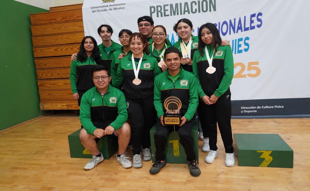 La delegación de tenis de mesa de la UAEMéx, conquistó tres medallas de bronce en los Campeonatos Nacionales Universitarios 2025. Foto: Especial