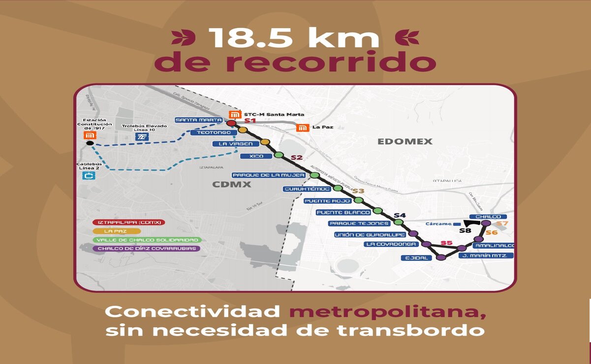 Estaciones del Trolebús Chalco-Santa Martha. Foto: @DanielSibaja_ / X
