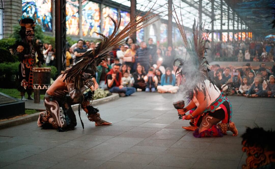 La Secretaría de Cultura y Turismo presentó a los danzantes “Los Señores del Mictlán” e inauguró la exposición “Quinto Sol”. Foto: Especial
