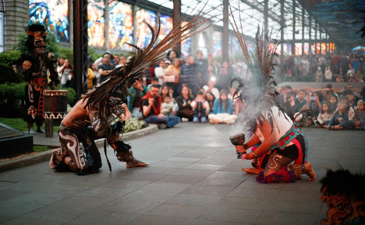 La Secretaría de Cultura y Turismo presentó a los danzantes “Los Señores del Mictlán” e inauguró la exposición “Quinto Sol”. Foto: Especial