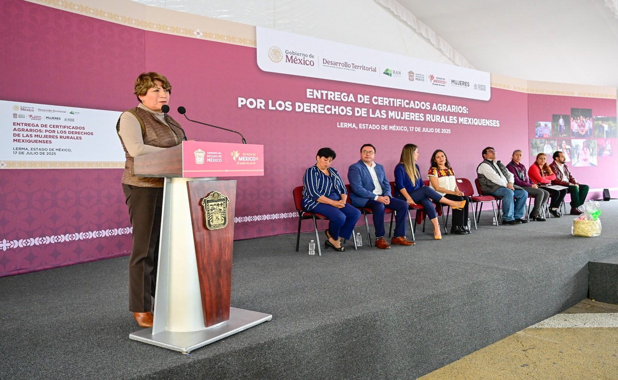 La Gobernadora del Estado de México Indicó que con la entrega de certificados agrarios se brinda certeza legal sobre el patrimonio de las beneficiarias. Foto: Especial