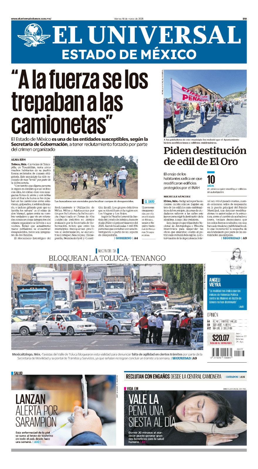 Portada Edomex 14 de marzo 2025
