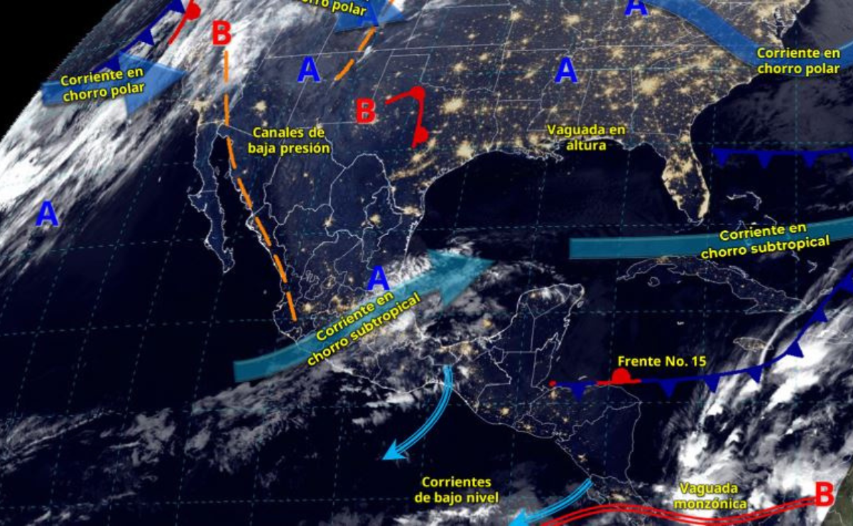 Una vaguada en niveles altos de la atmosfera generando ambiente gélido y frio durante la noche y madrugada / Foto: CONAGUA