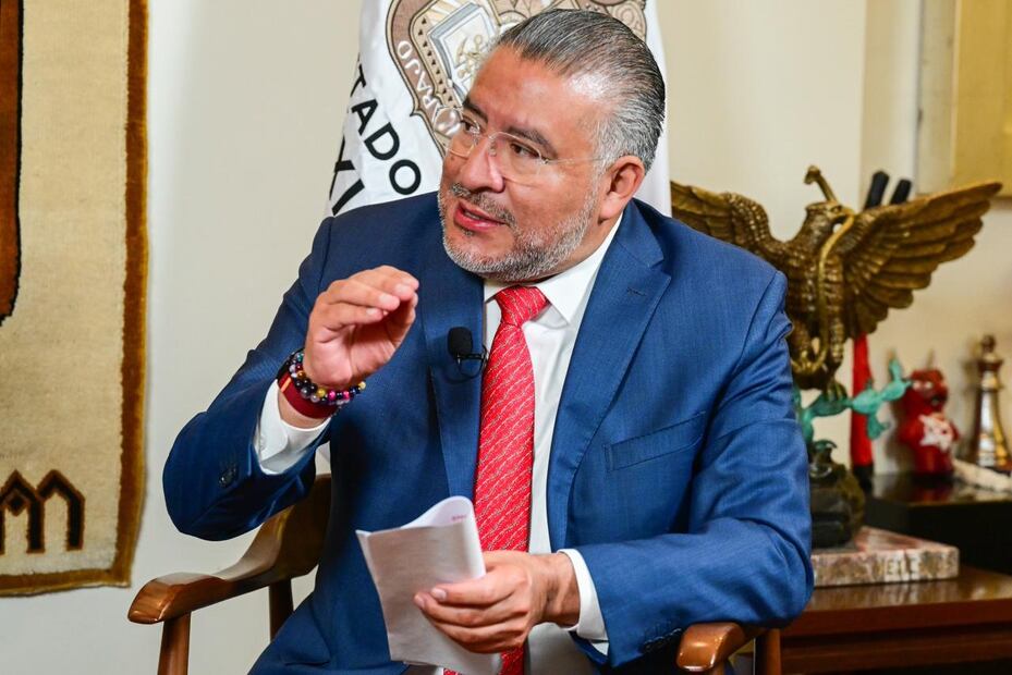 Horacio Duarte Olivares destaca la reducción del 54% en homicidios dolosos en la entidad. Foto Especial