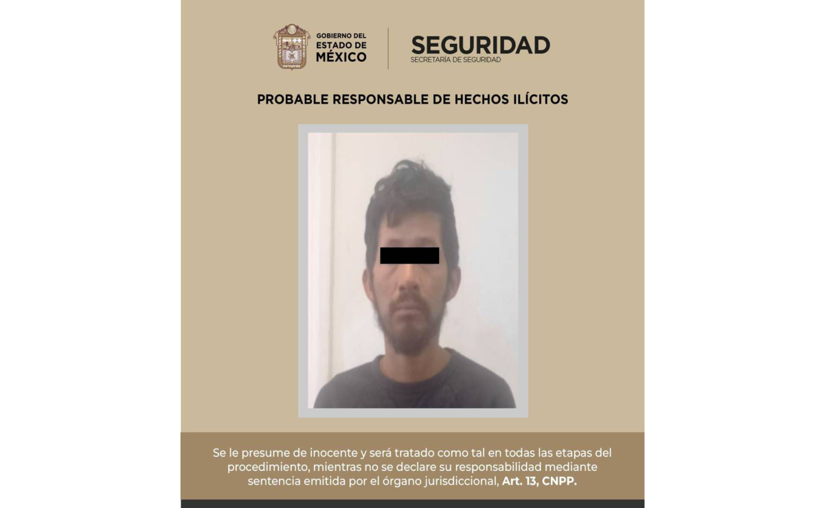 Erik “N” de 32 años fue detenido y puesto a disposición ante la Agencia del Ministerio Público. Foto: Especial.