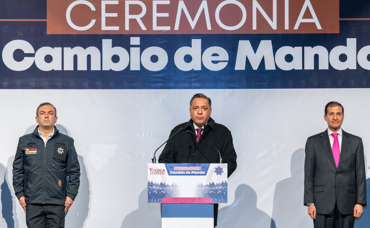 Entrega de mando: Ricardo Moreno Bastida asume el control de la Policía Municipal de Toluca Foto: Especial
