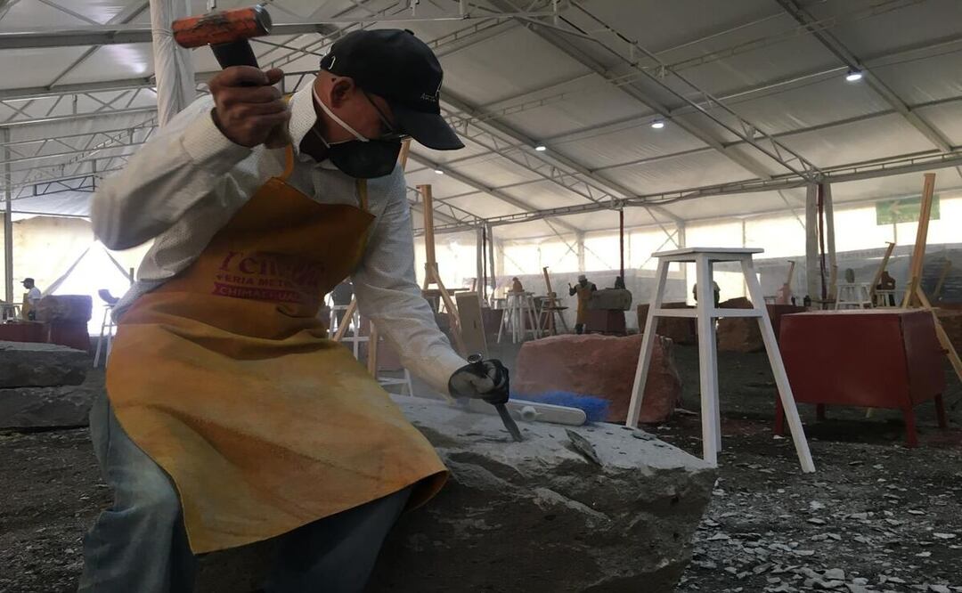 En la Femechi 2024, 40 canteros de Chimalhuacán tendrán 12 días para culminar sus esculturas Foto: Especial