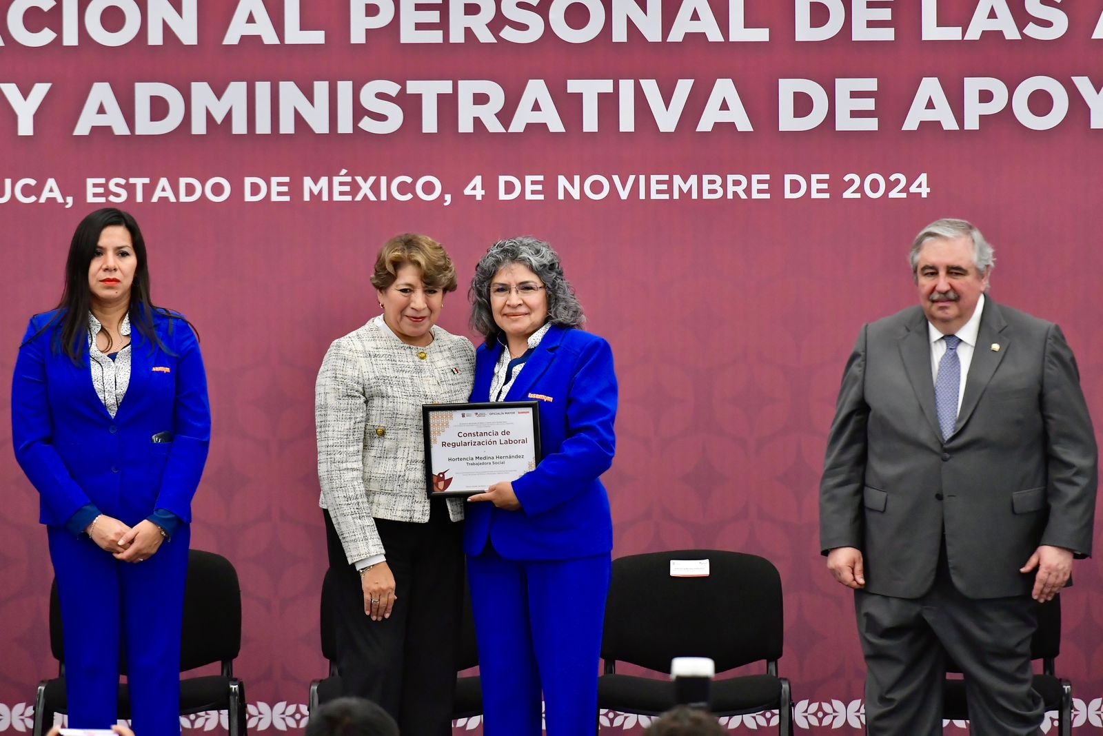 La gobernadora Delfina Gómez inyecta 100 mdp al ISSEMyM y basifica a 210 trabajadores médicos y administrativos. Foto Especial