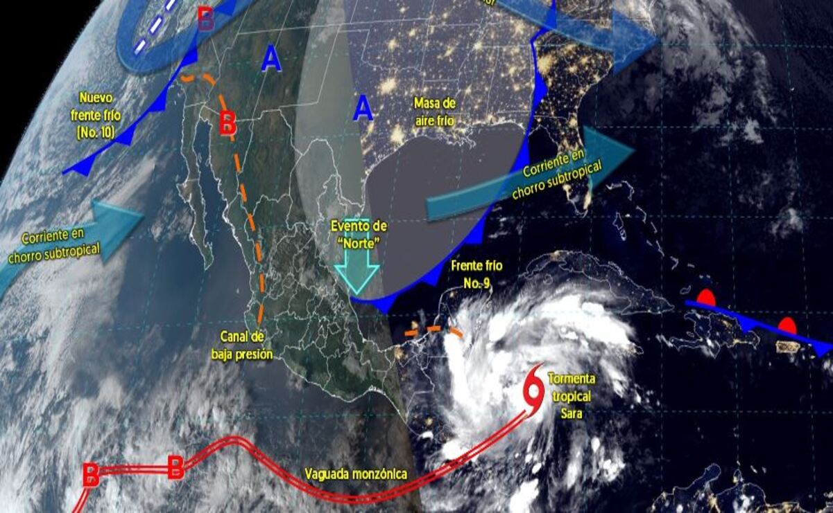 Esta noche y madrugada de viernes, el frente frio No. 9 originara lluvias en parte del país / Foto: CONAGUA