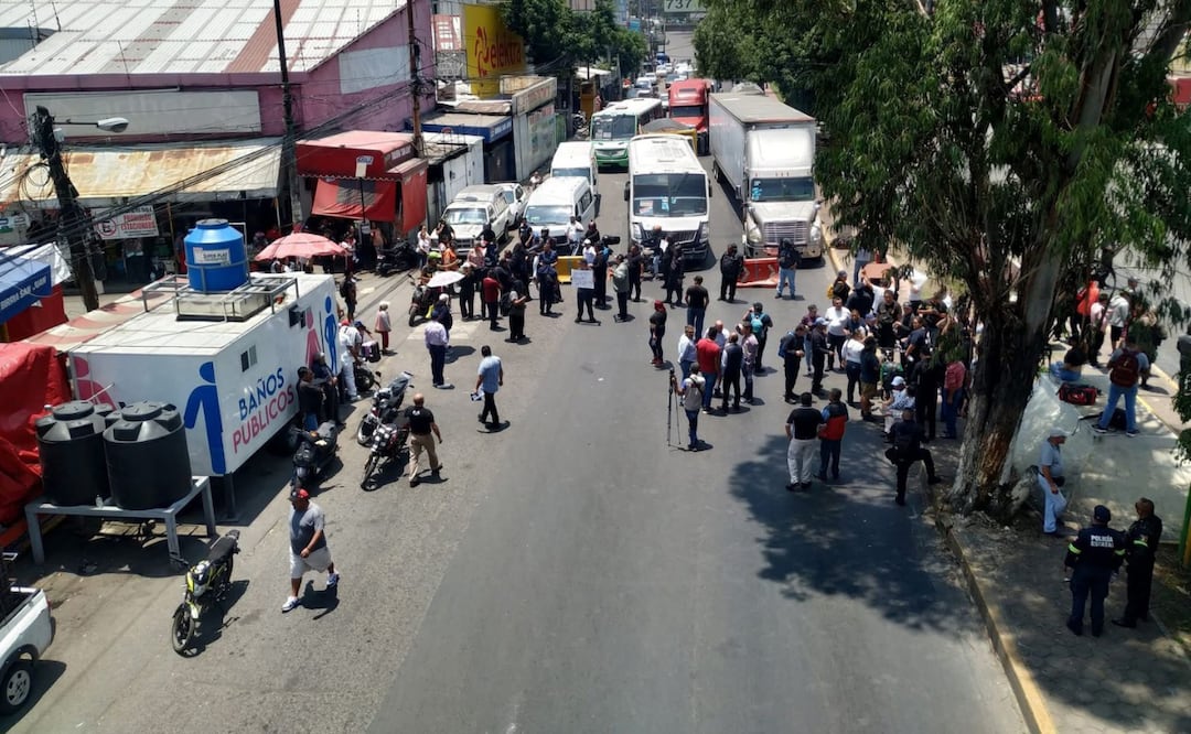 Protesta en Los Reyes La Paz: Policías demandan mejores sueldos y equipo. Foto: Especial