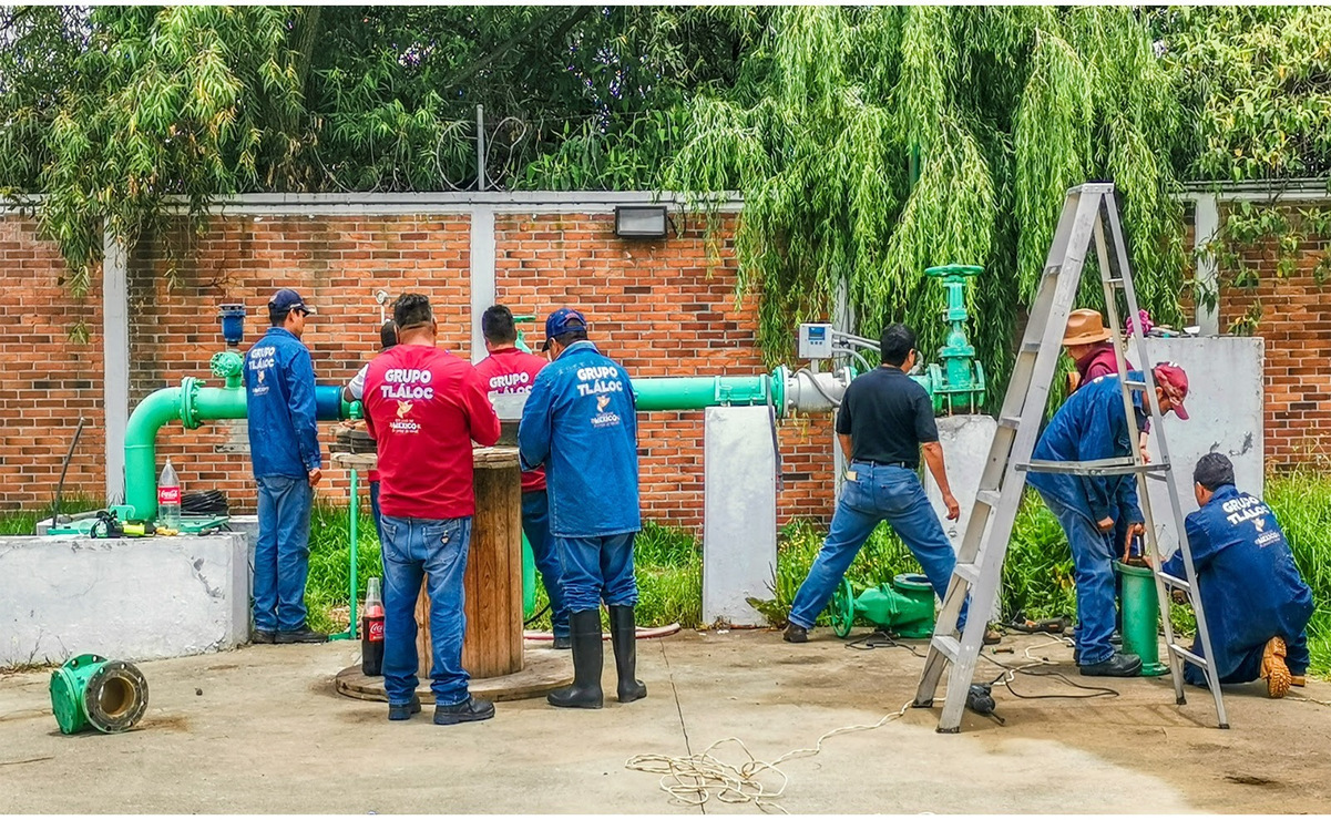 El mantenimiento del pozo de Ayapango solo requirió una pausa operativa de seis horas, pero no afectó el suministro de agua. Foto: Especial