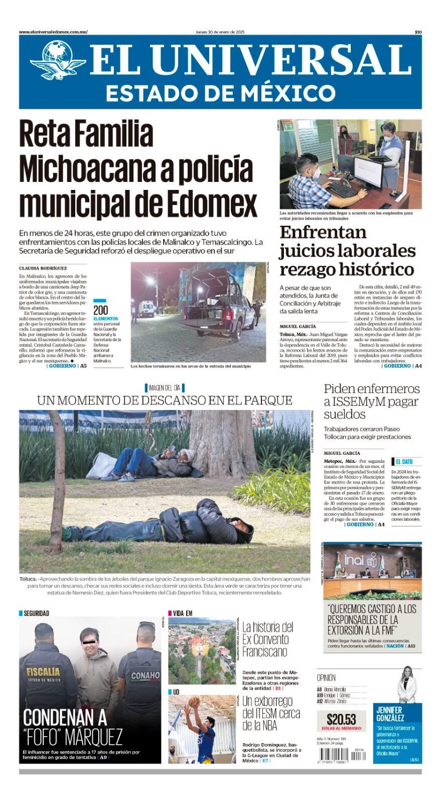 Portada Edomex 30 de enero 2025