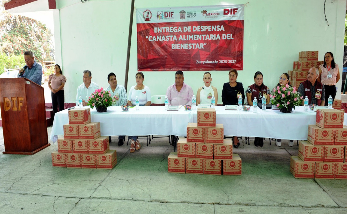 Las canastas alimentarias se otorgan en 52 municipios mexiquenses a beneficiarios en riesgo de desnutrición o malnutrición infantil. Foto: Especial