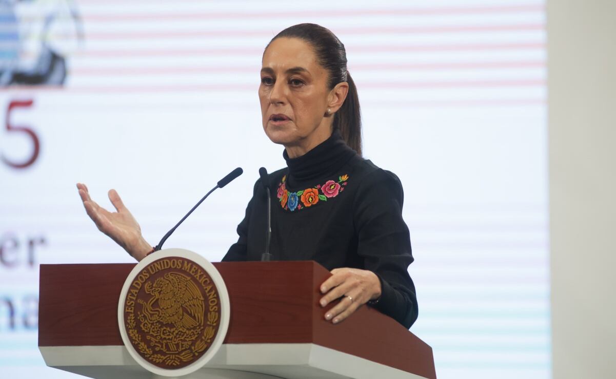 Claudia Sheinbaum en su conferencia matutina en Palacio Nacional el 20 de junio de 2025. Foto: Carlos Mejía/EL UNIVERSAL