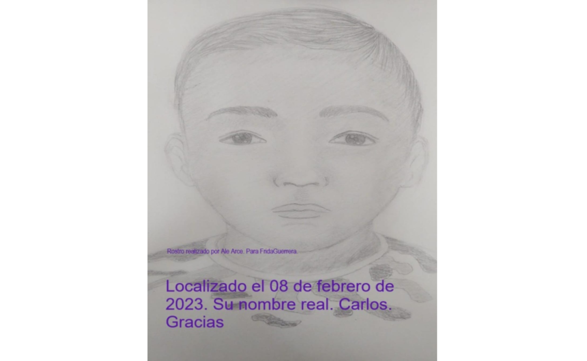 Tuvieron que pasar más de dos años para saber que el niño se llama Carlos. Foto: Especial