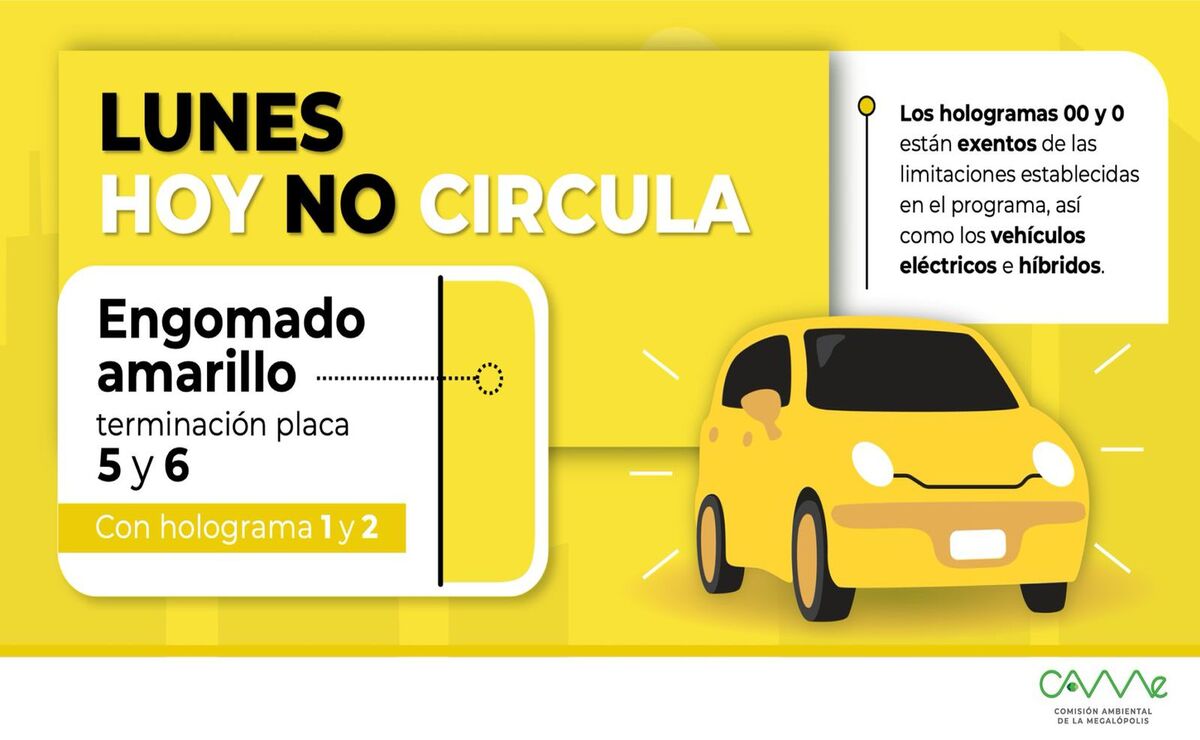 Los autos con engomado amarillo no circulan el día de hoy. Imagen: Especial.