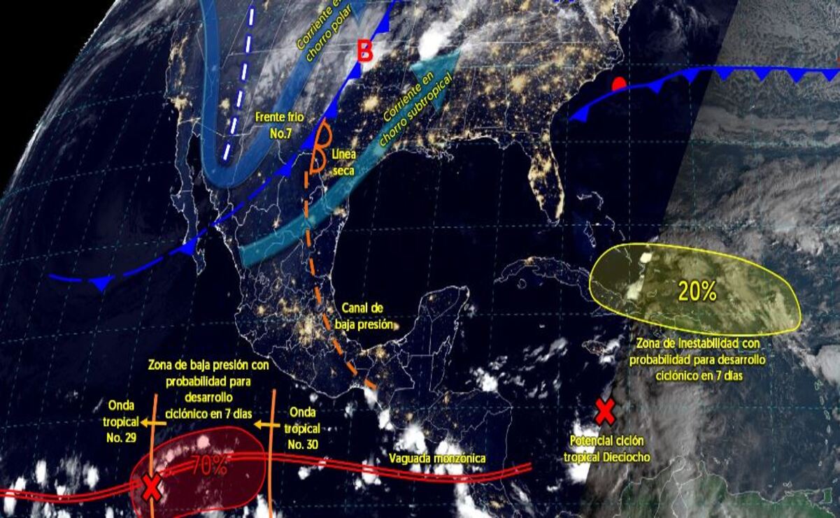El frente frio No. 7 será reforzado por aire frio / Foto: CONAGUA