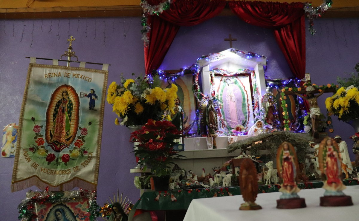 La Virgen de Guadalupe fue objeto de devoción y fe en la celebración de la Unión de Voceadores de Toluca / Foto: Roberto Guerrero Peñuelas