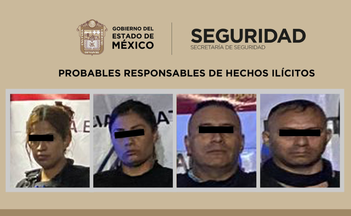 Detienen en Atizapán de Zaragoza a cuatro supuestos policías de Toluca por uso indebido de insignias