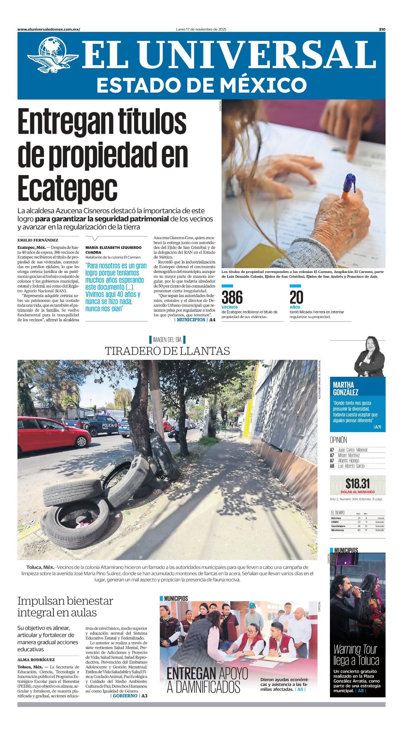 Portada del 17 de noviembre