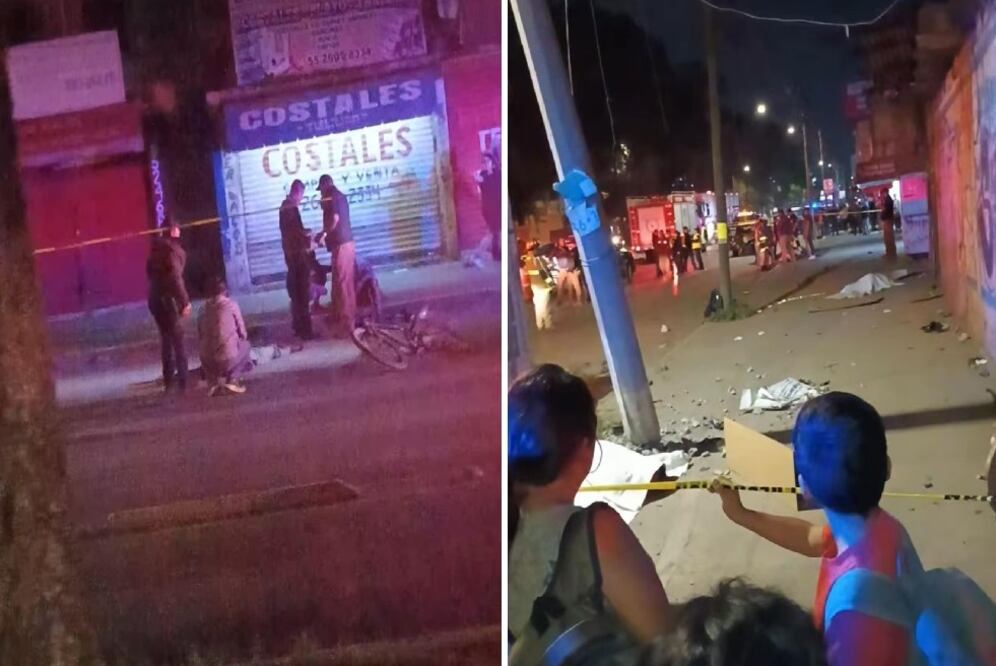 Los estudiantes del Conalep fueron embestidos por dos vehículos. Foto Especial