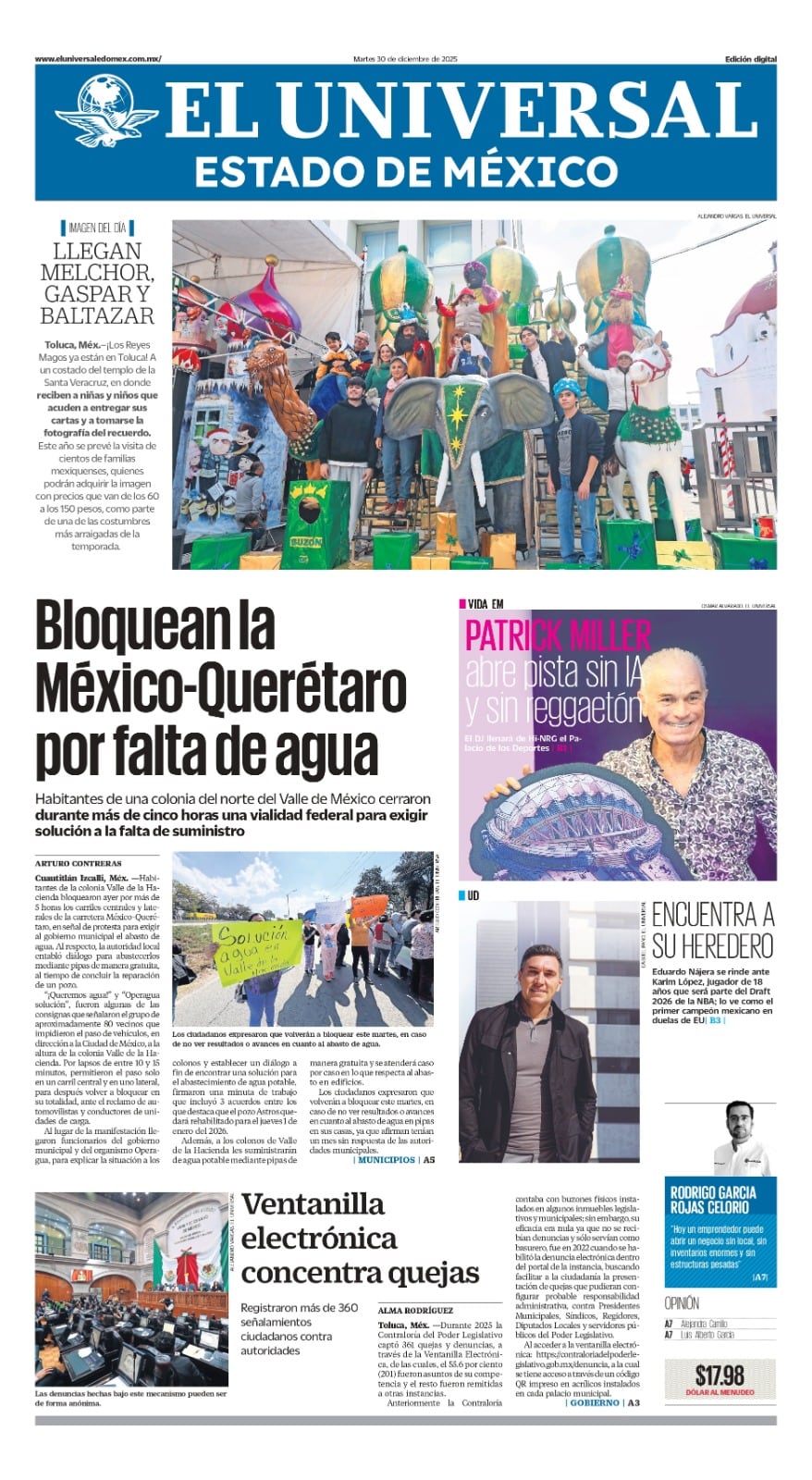 Portada 30 de diciembre de 2025