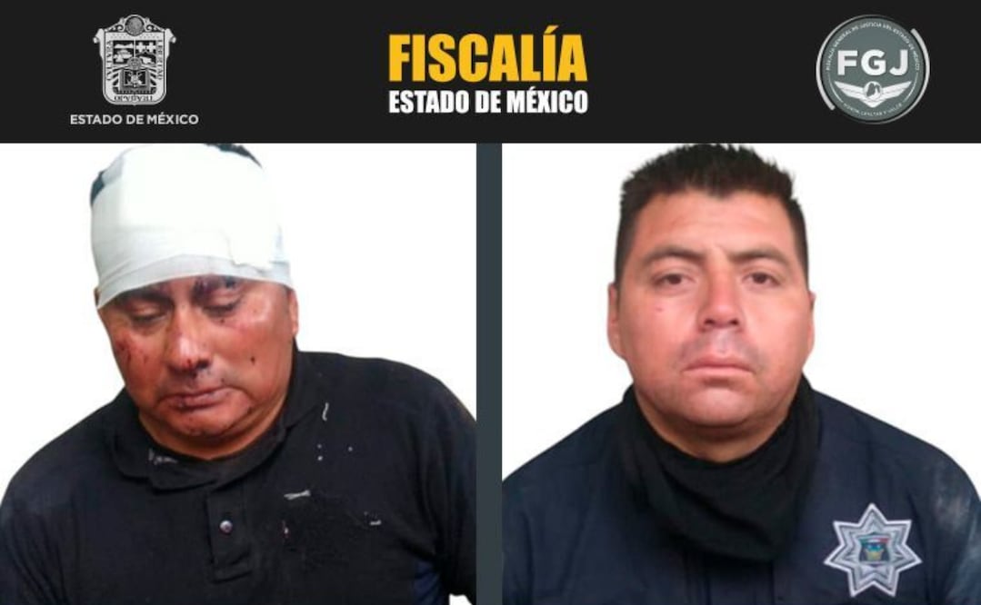 Honorio Tezoco Santiago y Víctor Felipe Pérez Barajas, ex mandos de la policía de Tequixquiac, fueron sentenciados en Zumpango por el asesinato de un hombre. Foto: Especial
